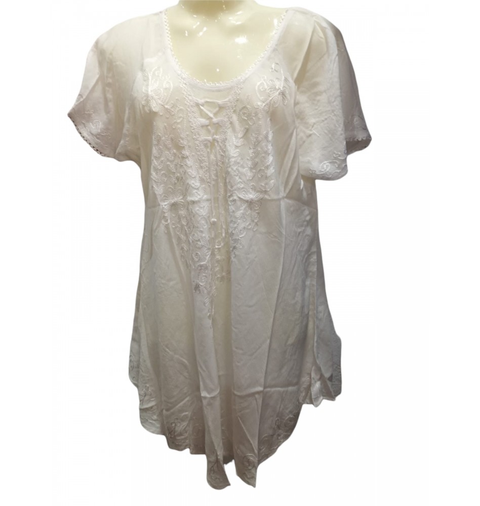 Blusa blanca manga corta