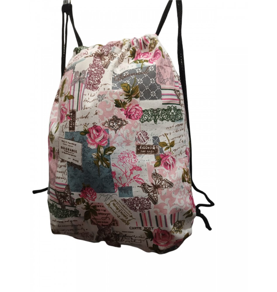 Mochila de tela flores