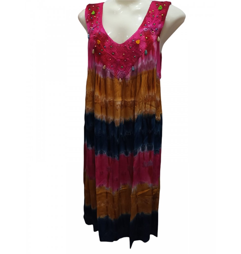 Vestido con conchas multicolor